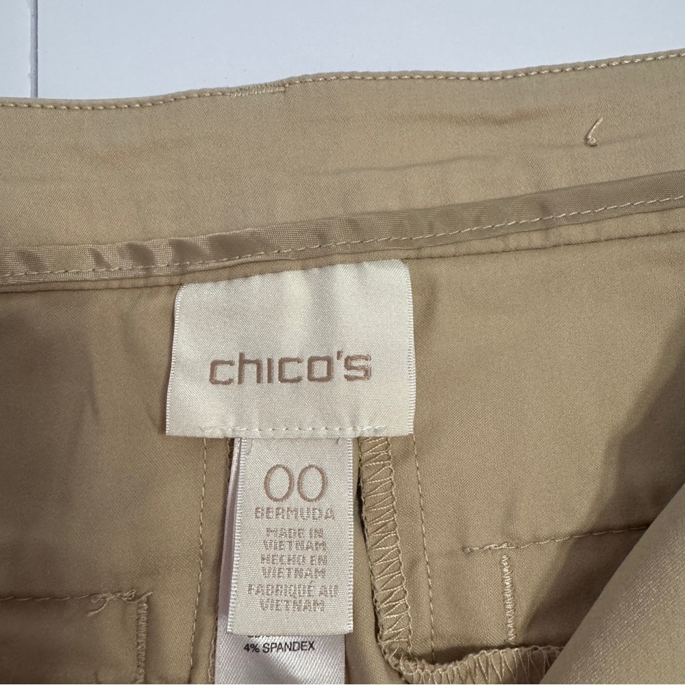 Chico’s Bermuda Shorts Size 00 (US 0/XS) Khaki Stretch Utility Casual - Picture 8 of 15